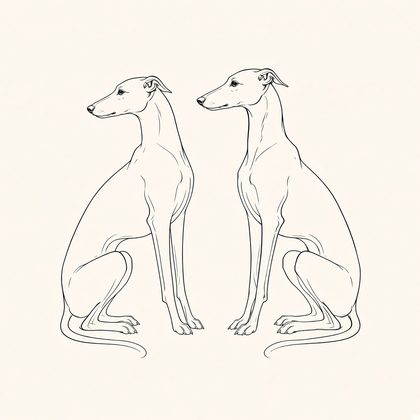 MA WED 005 two greyhounds