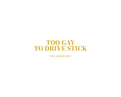 297 v12 N024 TOO GAY TO DRIVE STICK
